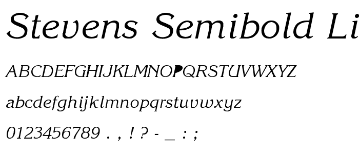 Stevens Semibold Light font